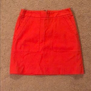 Loft 00P Orange Skirt with Pockets